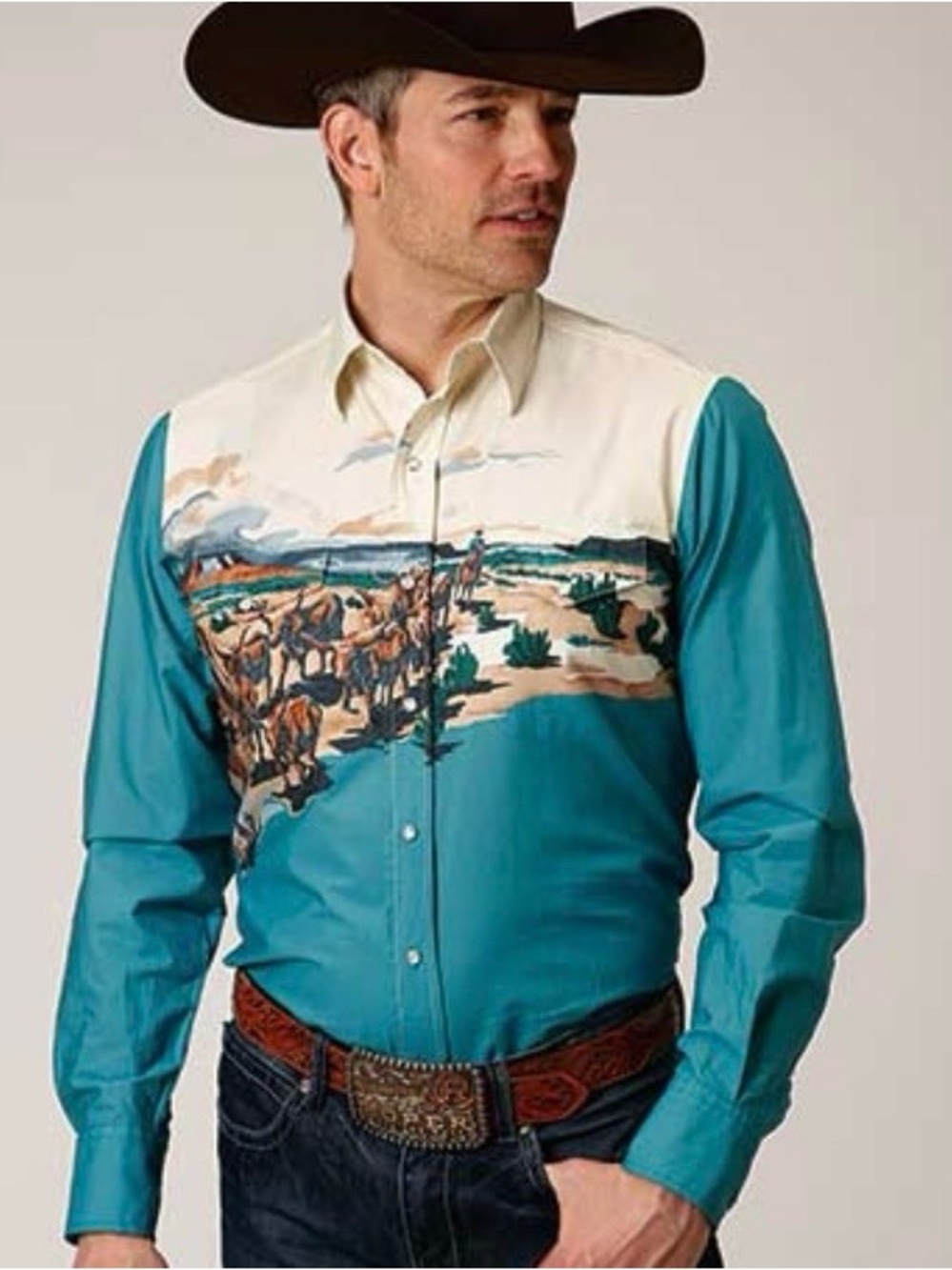 Roper Vintage Cattle Drive Shirt Lg